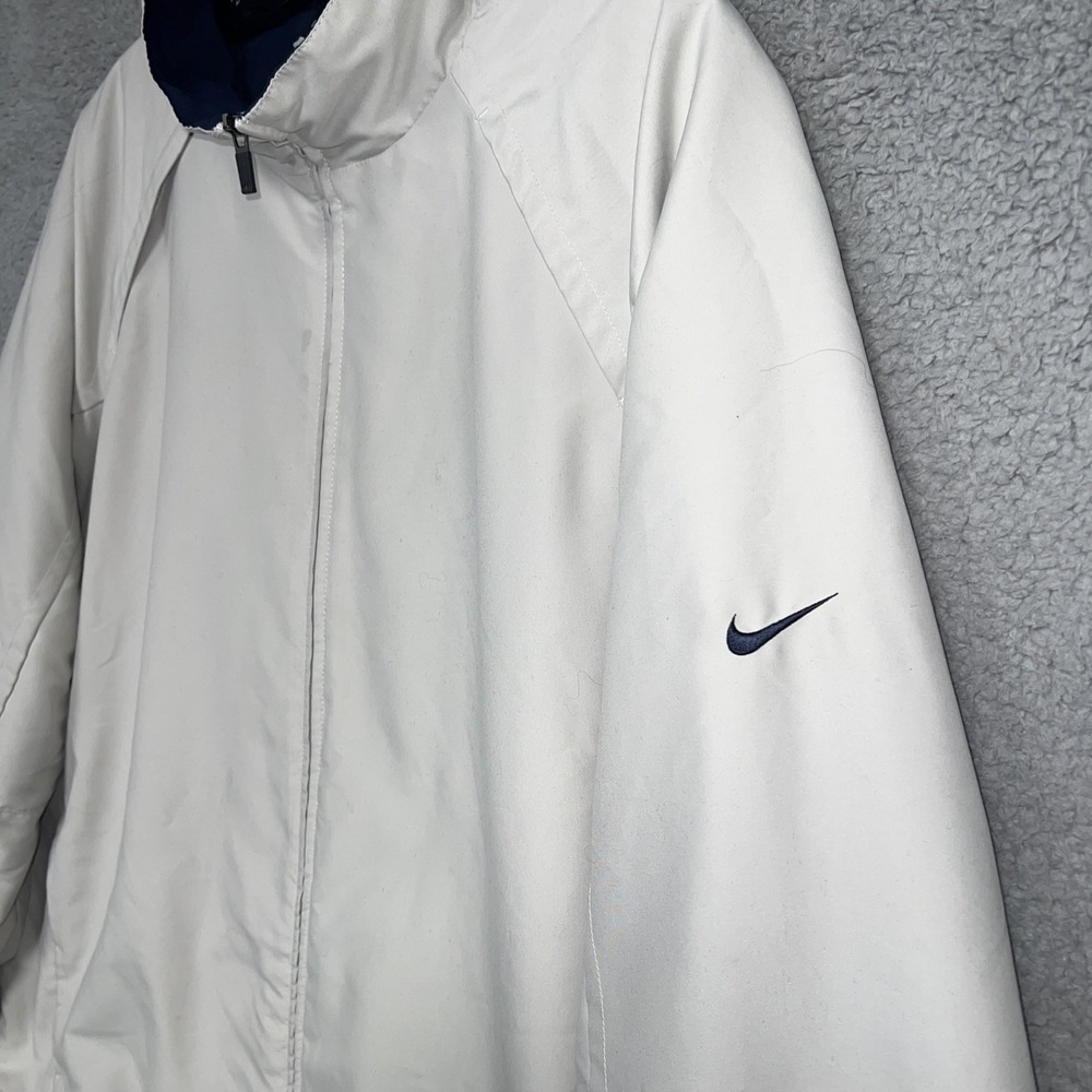 VTG Nike Golf Windbreaker Men's Sz XL Gray Blue Mesh Full Zip Golf Mock Jacket - Picture 2 of 12